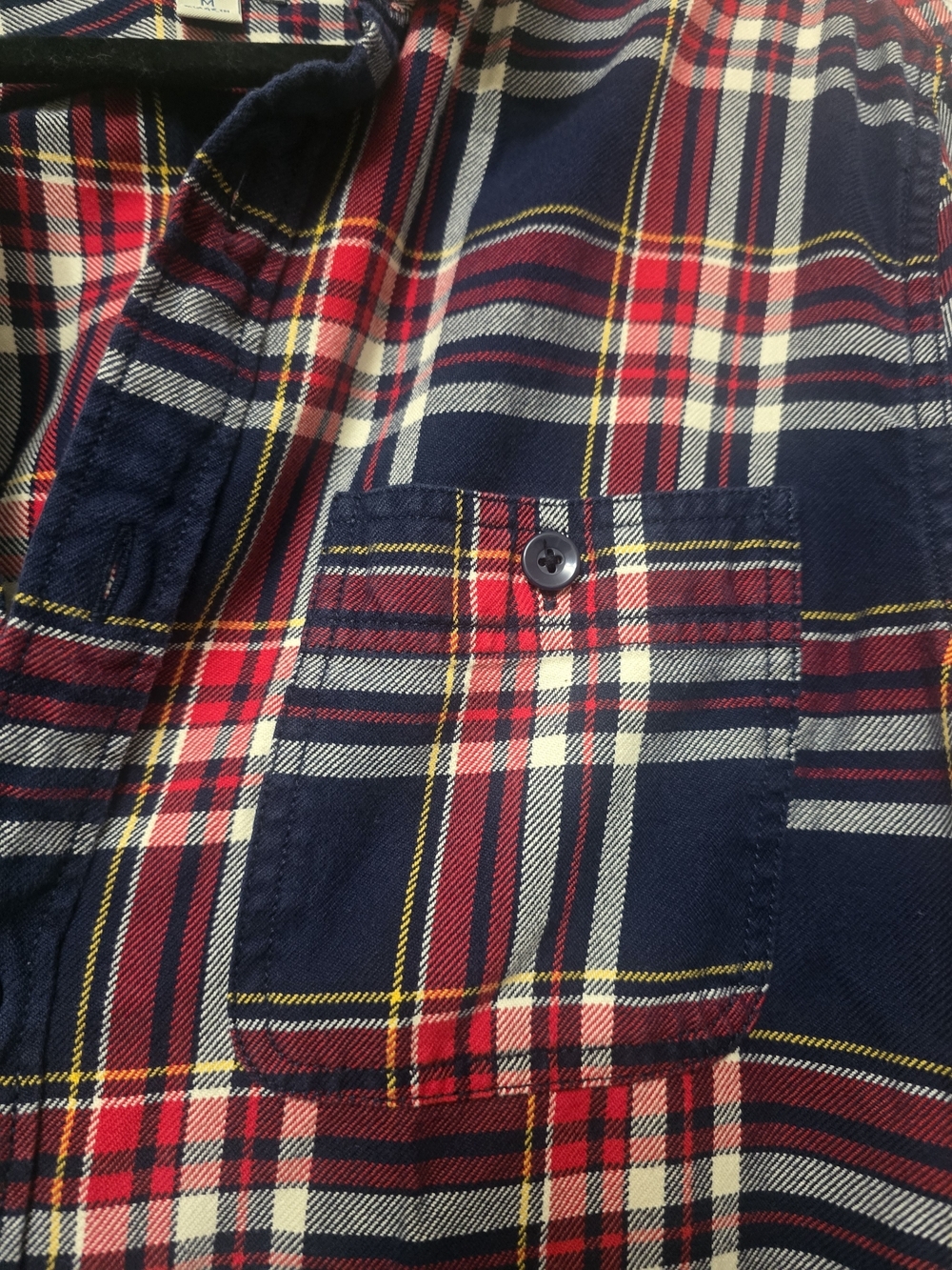 J. Crew Navy and Red Plaid Flannel Shirt - Picture 4 of 6